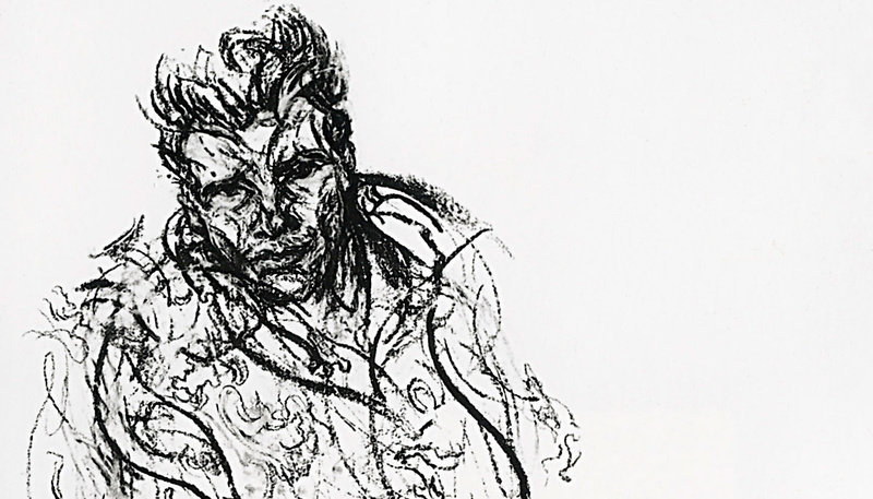 Maggi hambling sebastian in a hermes scarf 2004 charcoal on paper 1524x1016mm