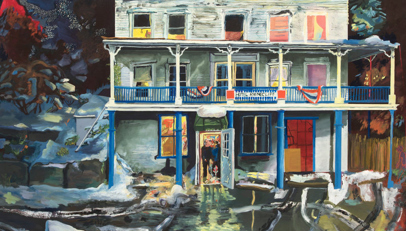 Dupuy spencer, early snow – rhinecliff hotel, 2017, oil on canvas, 50 x 65 in., 127 x 165.1 cm, cnon 59.411