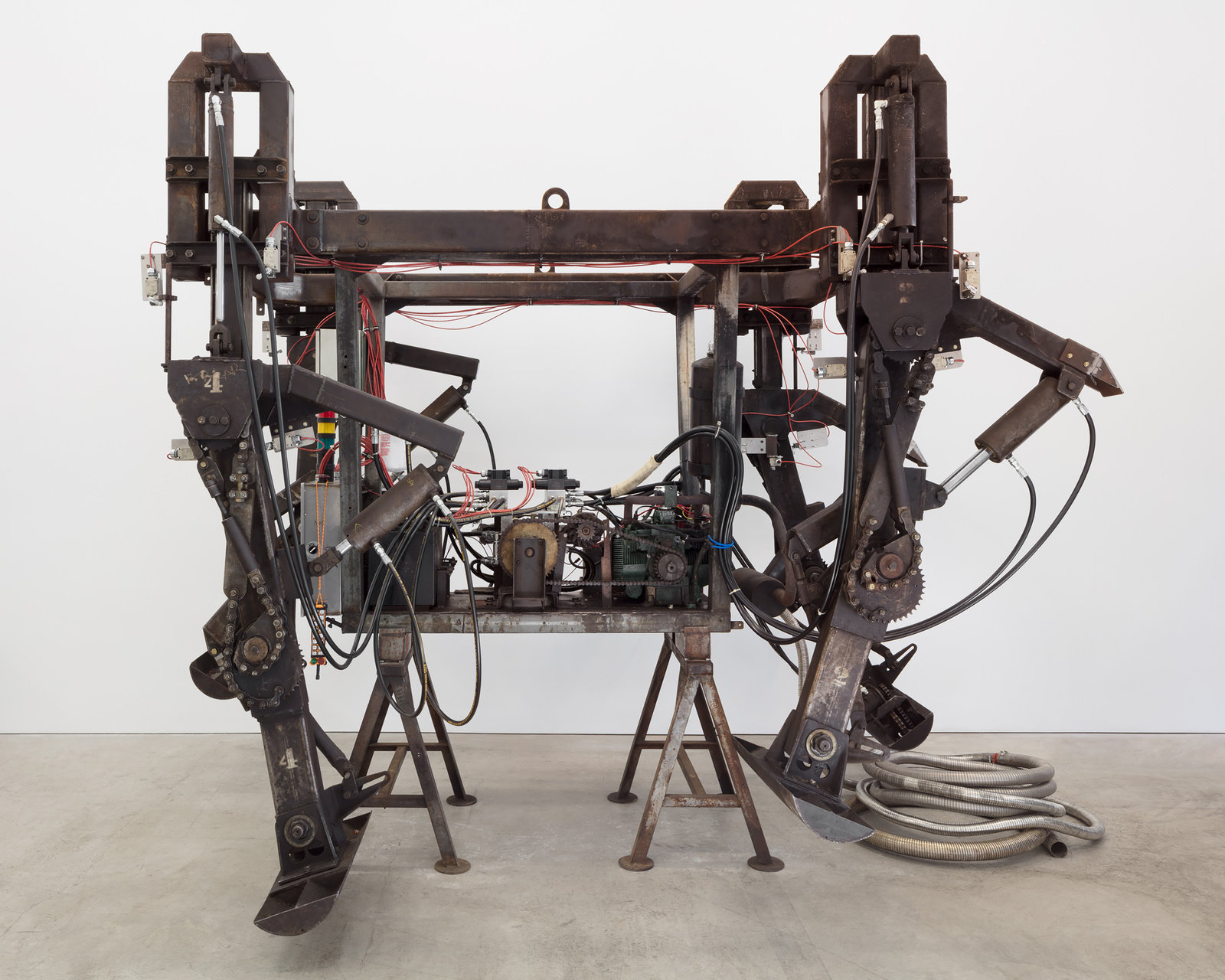 Srl, the big walker, 1986 2017, steel, aluminum, plastic, dyneema rope, remote control, electric powered, 104 x 133 x 92 in., 264.2 x 337.8 x 233.7 cm, cnon 59.718 pierre le hors