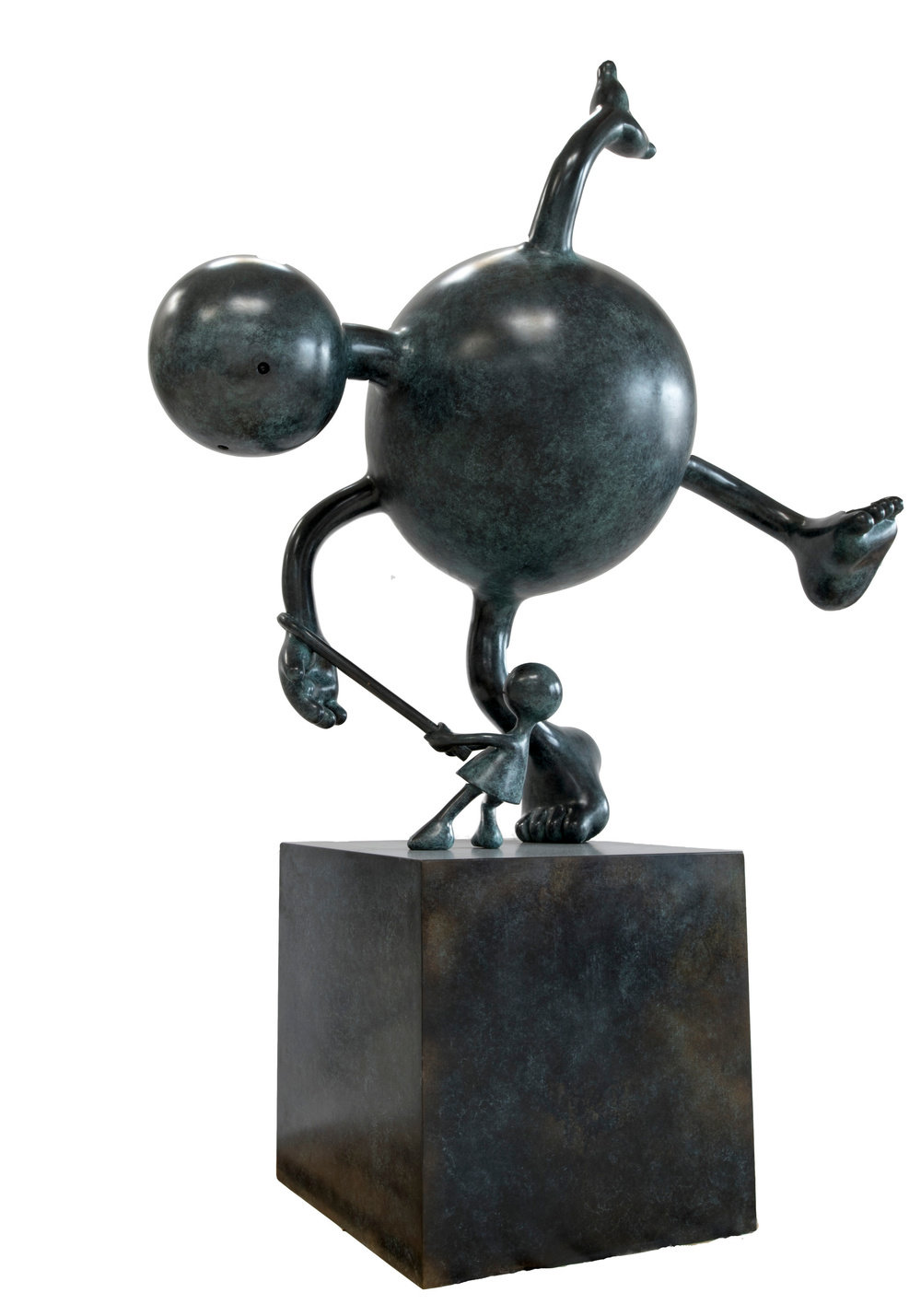 Otterness, tipping point, 2017, bronze, ed. of 3, 85 x 65 x 26 in., non 59.365