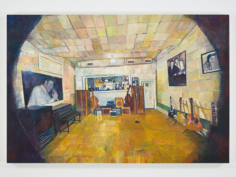 Mayerson, inside sun studios, 2017, oil on linen, 40 x 60 in., 101.6 x 152.4 cm, cnon 59.451