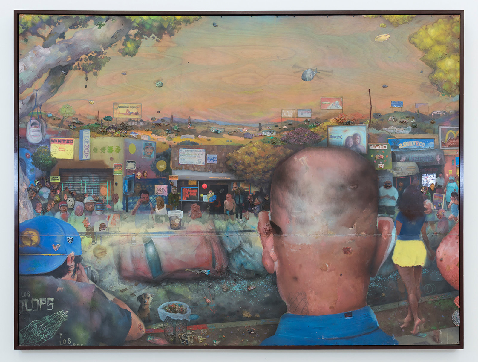 Alvarez, neighborhood watch, 2012, mixed media on panel, 72 x 96 in., 182.9 x 243.8 cm, cnon 59.820