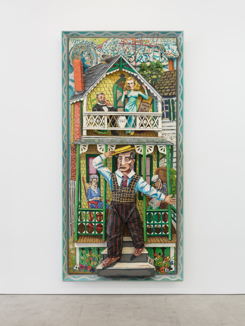 Grooms, buster keaton and friends, 1980 83, mixed media construction, 139 1 4 x 68 1 8 x 17 in., 353.7 x 173.04 x 43.18 cm, non 24.848 pierre le hors