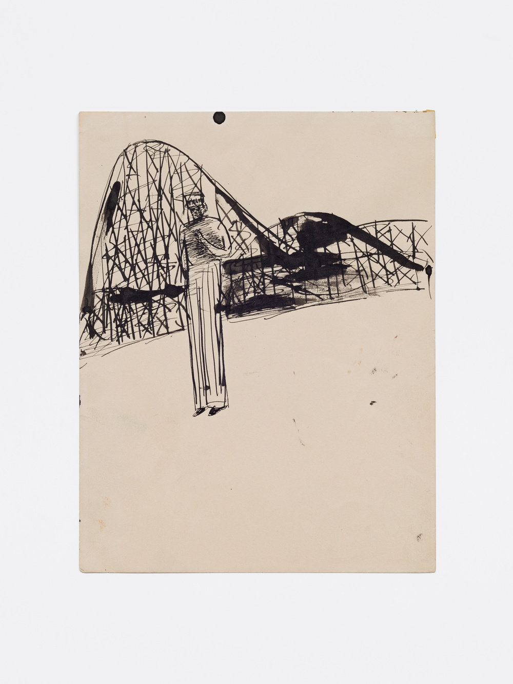 Grooms, roller coaster, salisbury beach ii, 1958, ink on paper, 12 x 9 in., 30.5 x 22.9 cm, cnon 60.106 pierre le hors