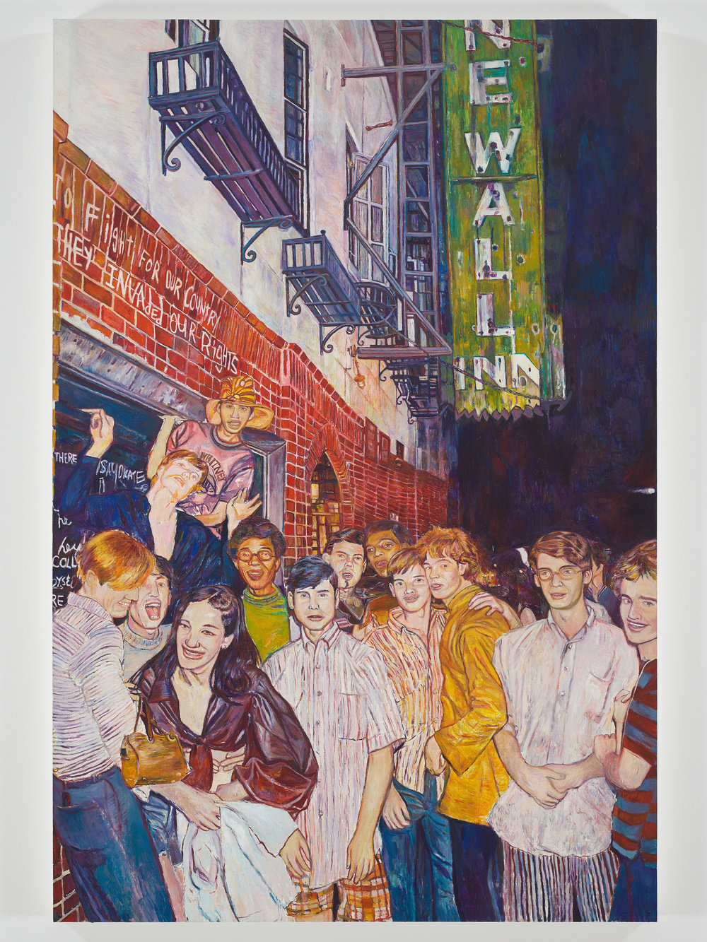 Mayerson, stonewall (after fred w. mcdarrah), 2018, oil on linen, 60 x 40 in., 152.4 x 101.6 cm, cnon 60.532