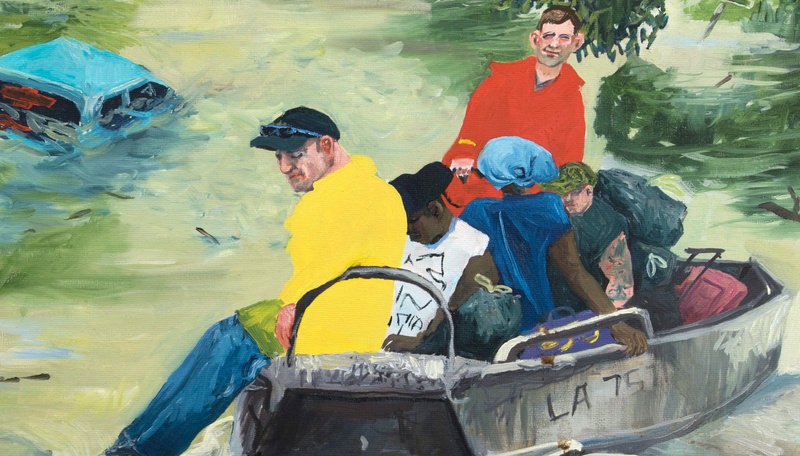 Dupuy spencer, cajun navy, august 2016, 2017, oil on canvas, 19 x 16 in., 50.8 x 40.6 cm, cnon 59.409