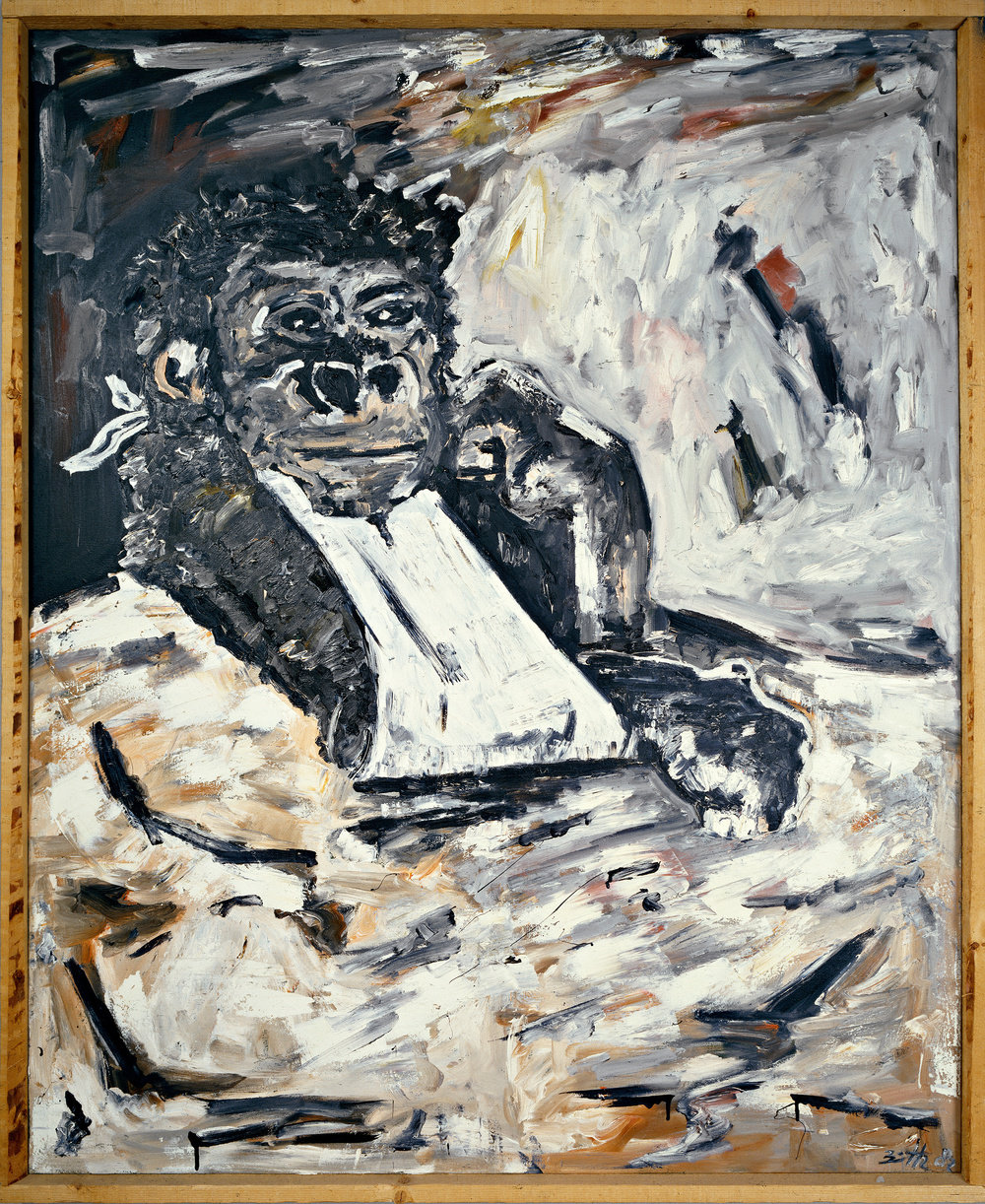 Büttner, sozialstaatimpressionen (welfare state impression), 1982, oil on canvas, 59 x 47 in., 150 x 120 cm