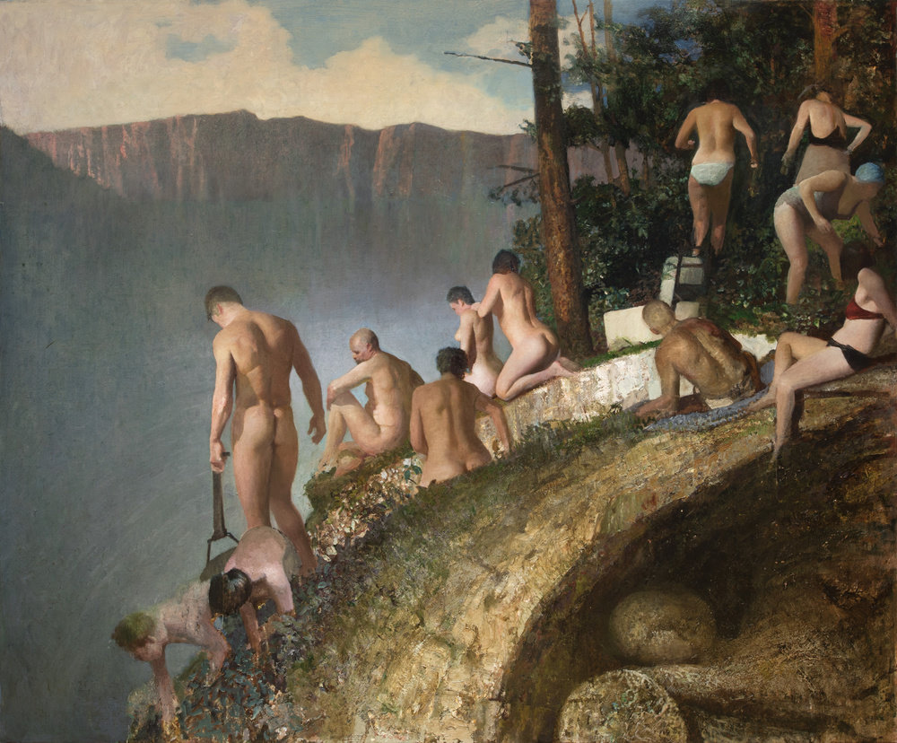Desiderio, bathers, 2017, oil on canvas, 57 x 69 in, non 59.699