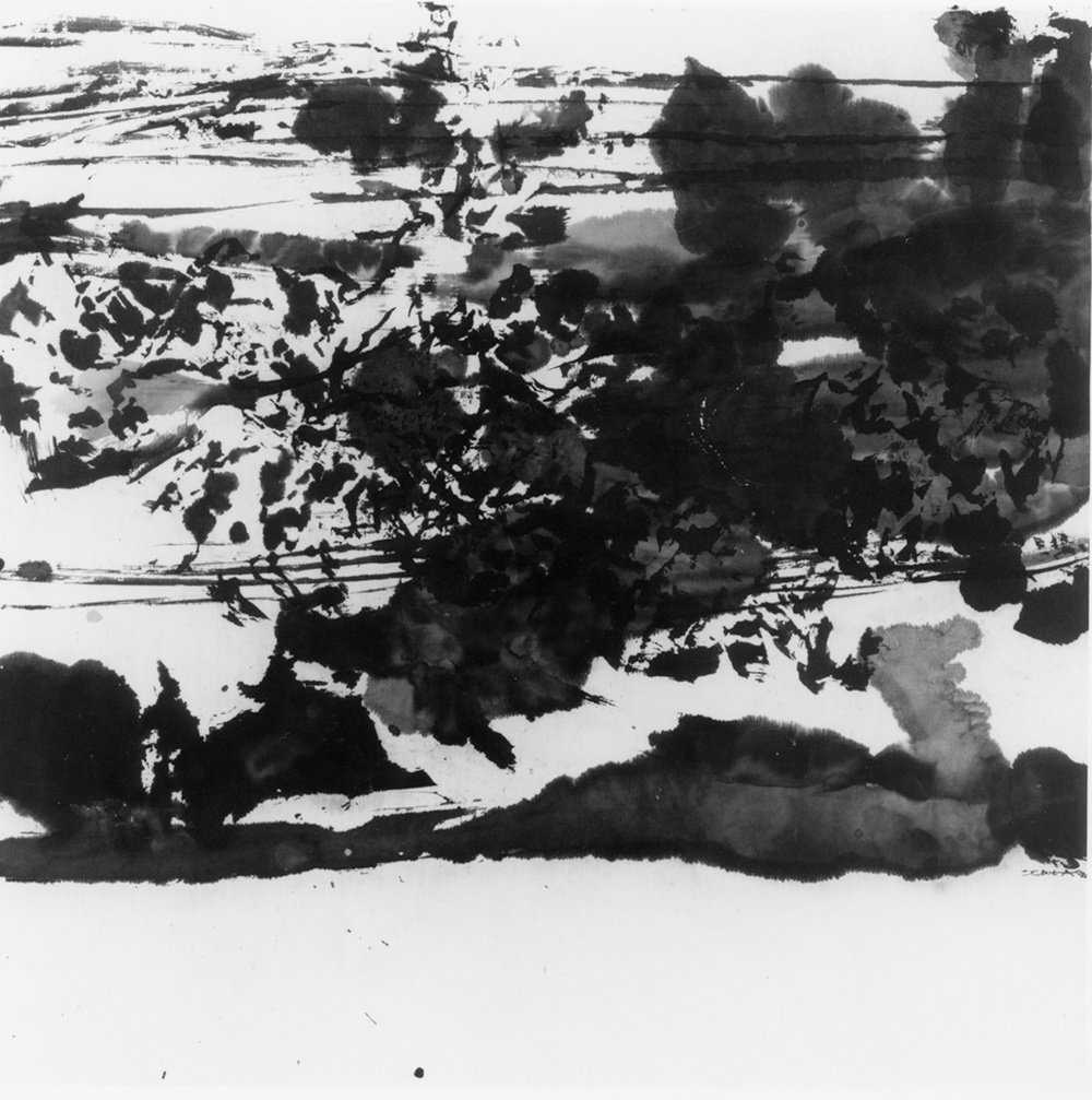 Zao wou ki, untitled, 1984, ink on paper, 65 x 70 cm