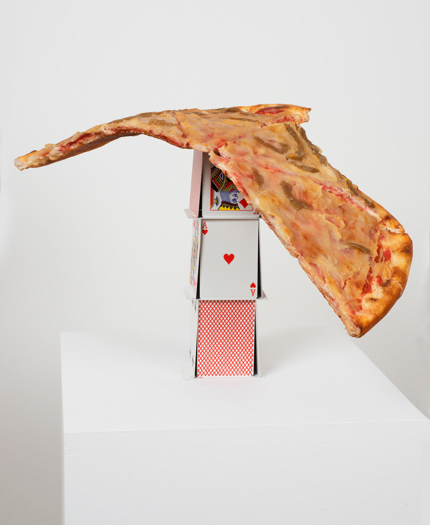 Matelli, yesterday [50] (email), 2013, painted bronze, painted polyurethane, rub on transfers, 18 x 13 x 11 in. 45.7 x 33 x 27.9 cm, non 53.582