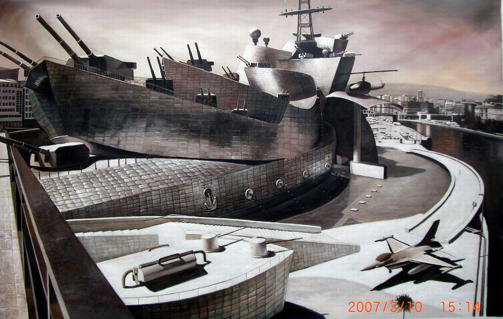 Bouchet mccarthy, bilbao battleship 1, 2014, 70.9 x 45.25 in 180 x 115 cm