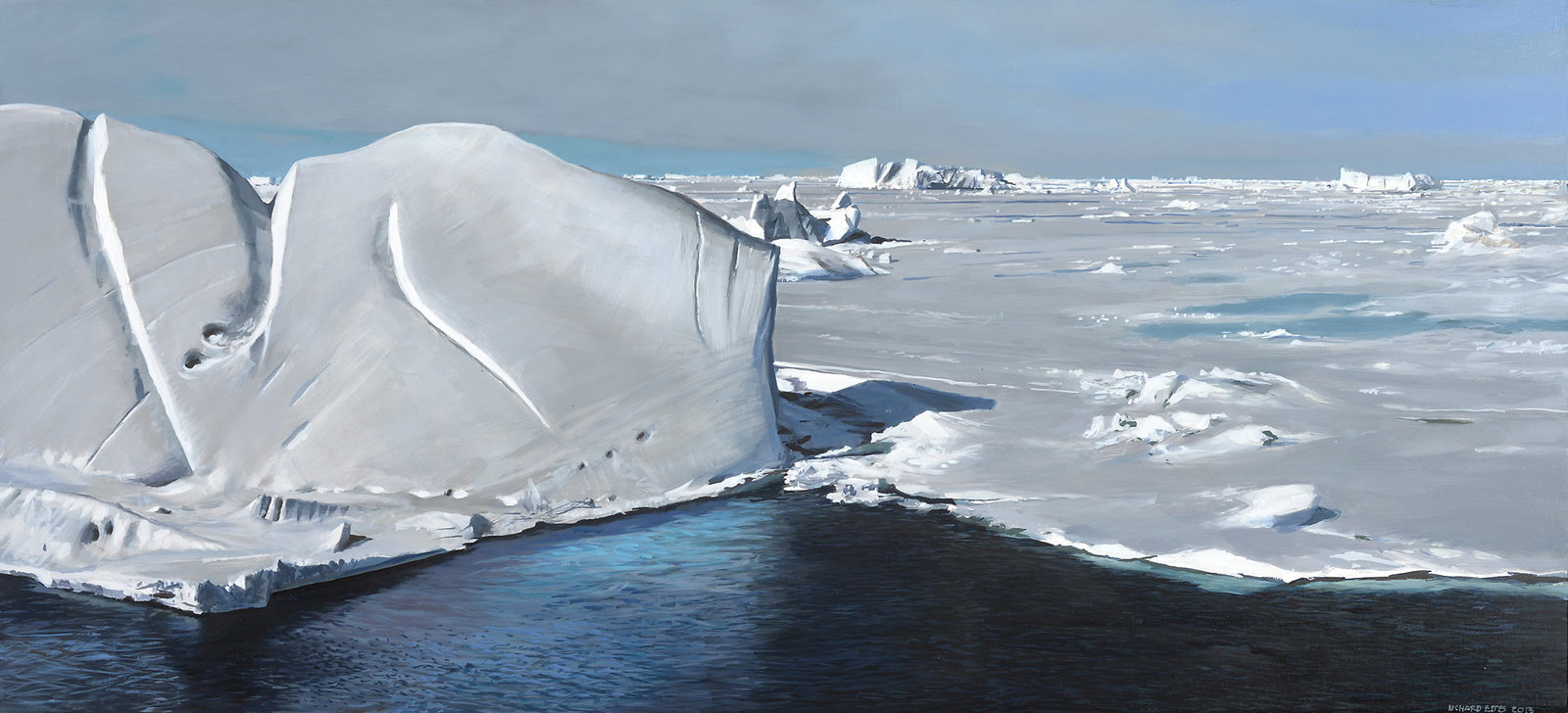 Estes, antarctica iv, 2013, oil on board, 16 x 34 3 4 in, non 53894