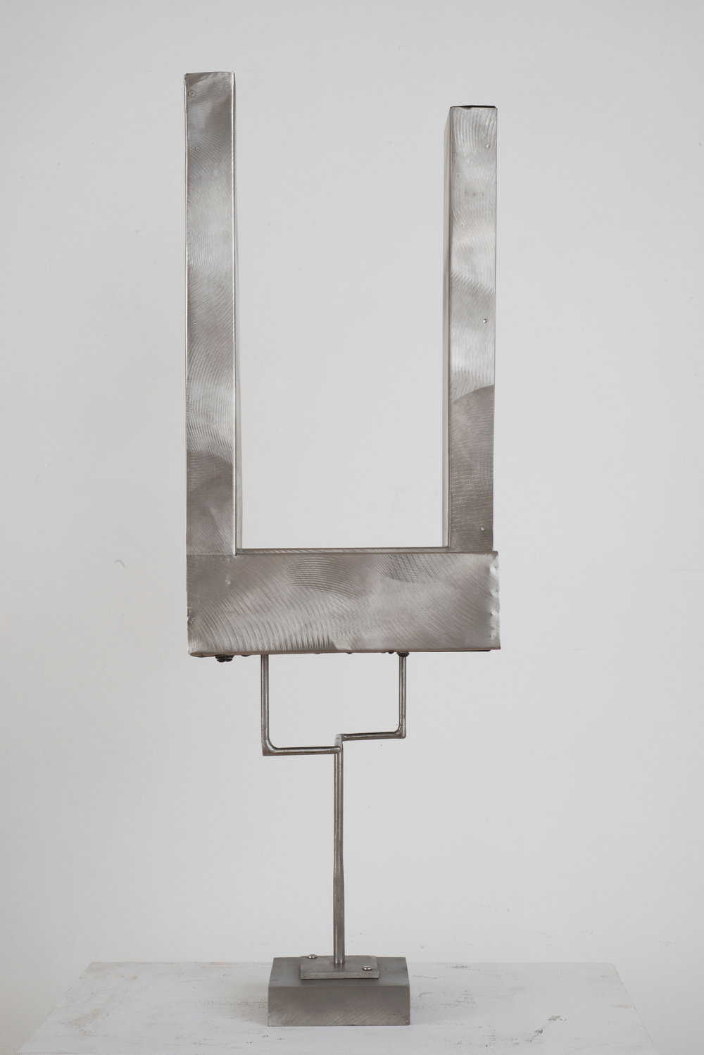 George rickey, conversation   mondrian meets malevich, 1990, stainless steel, 2 of 3, 30 x 9 1 2 x 8 in, non 53315, photo by orcutt