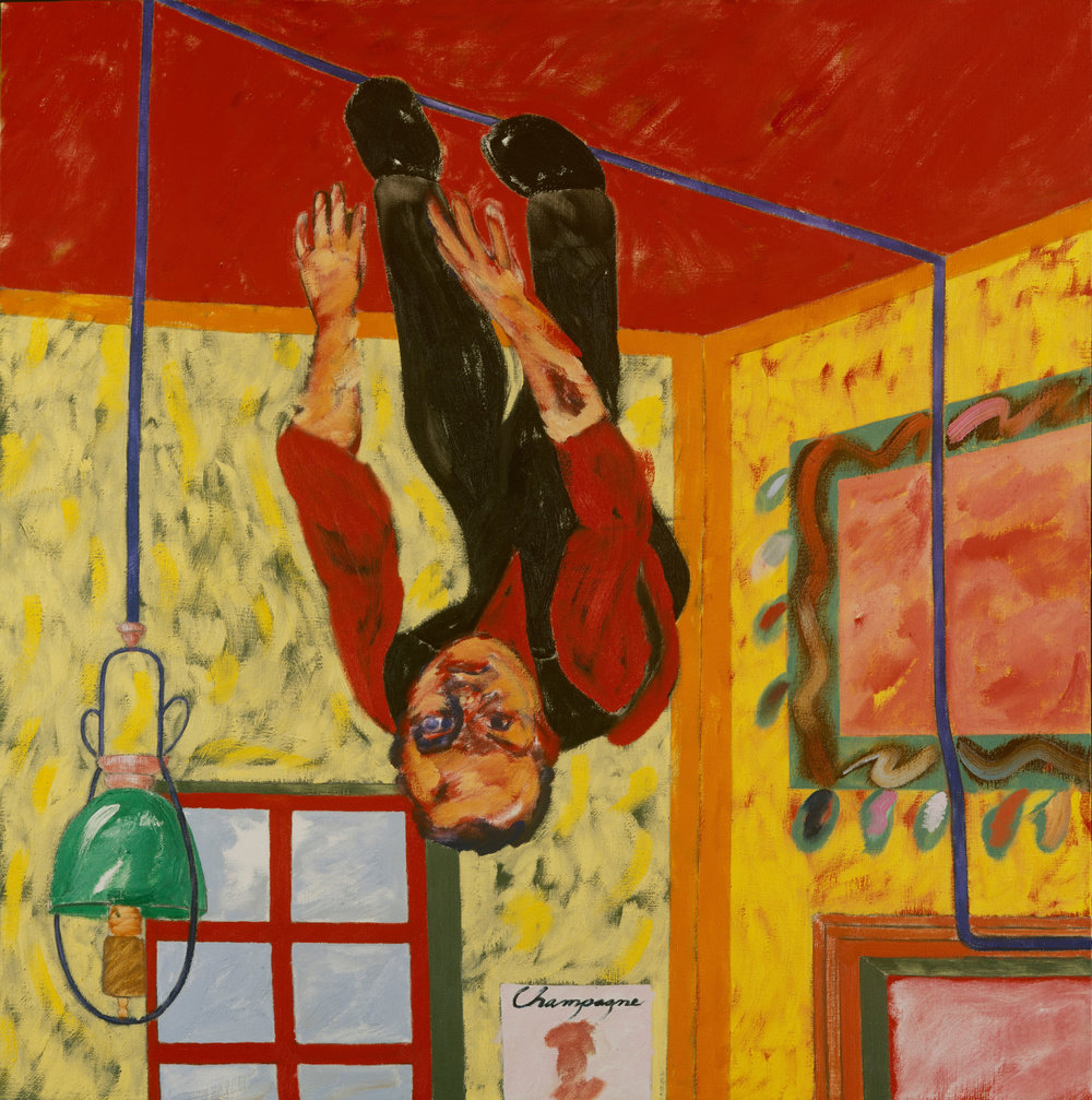 Kitaj, the man on the ceiling, 1989, oil on canvas, 122.6 x 122.6 cm