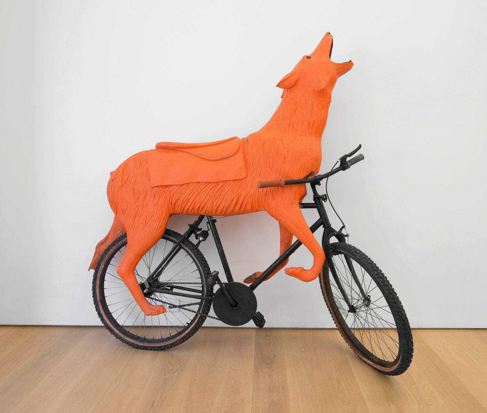 Coffin, peter, wolf cycle, 2006, fiberglass and bicycle, 69 x 71 x 24 in. 175.26 x 180.34 x 60.96 cm photo credit bill orcutt