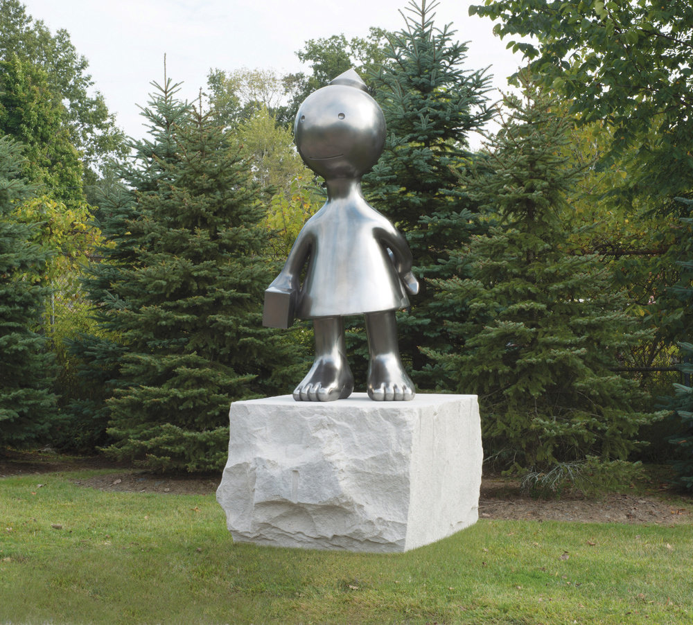 Otterness, sculptor, 2014, stainless steel and limestone, 108.5 x 47 x 53, non 55.715