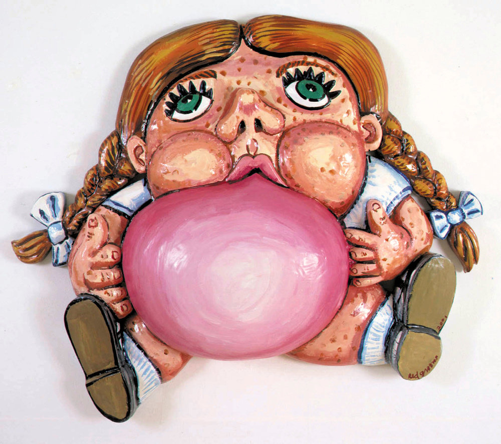 Grooms, bubble gum, 2001, enamel on epoxy over foam, 37 x 47 x 8 in., 93.98 x 119.38 x 20.32 cm, non 41189