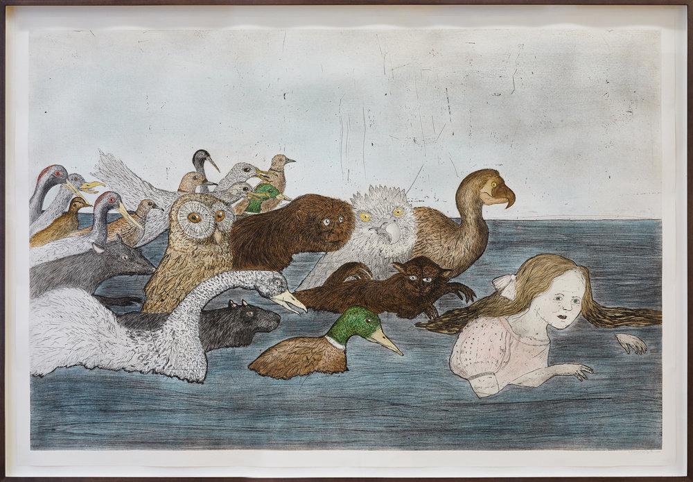 Kiki smith, pool of tears 2, 2000, etching and aquatint, edition of 29, 51 x 75 in., 129 x 189.2 cm