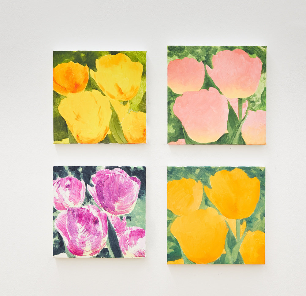 Lucien smith, untitled (tulip 20,18, 24, 10), 2019, oil on linen, 8 x 8 in., 20.32 x 20.32 cm