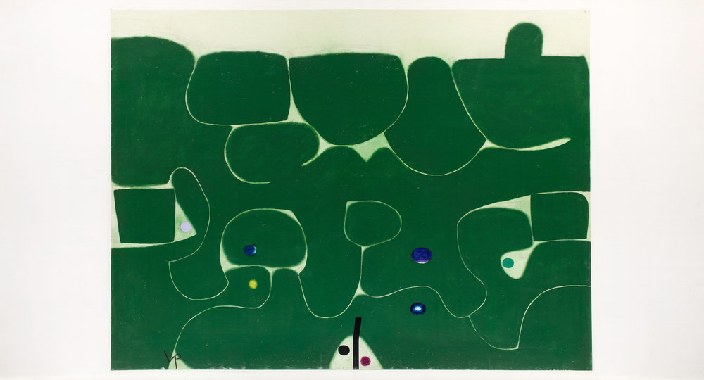 Pasmore, wandering journey, 1985, oil on canvas on board, 45 x 59 1 8, 114.3 x 150.2 cm, 301578