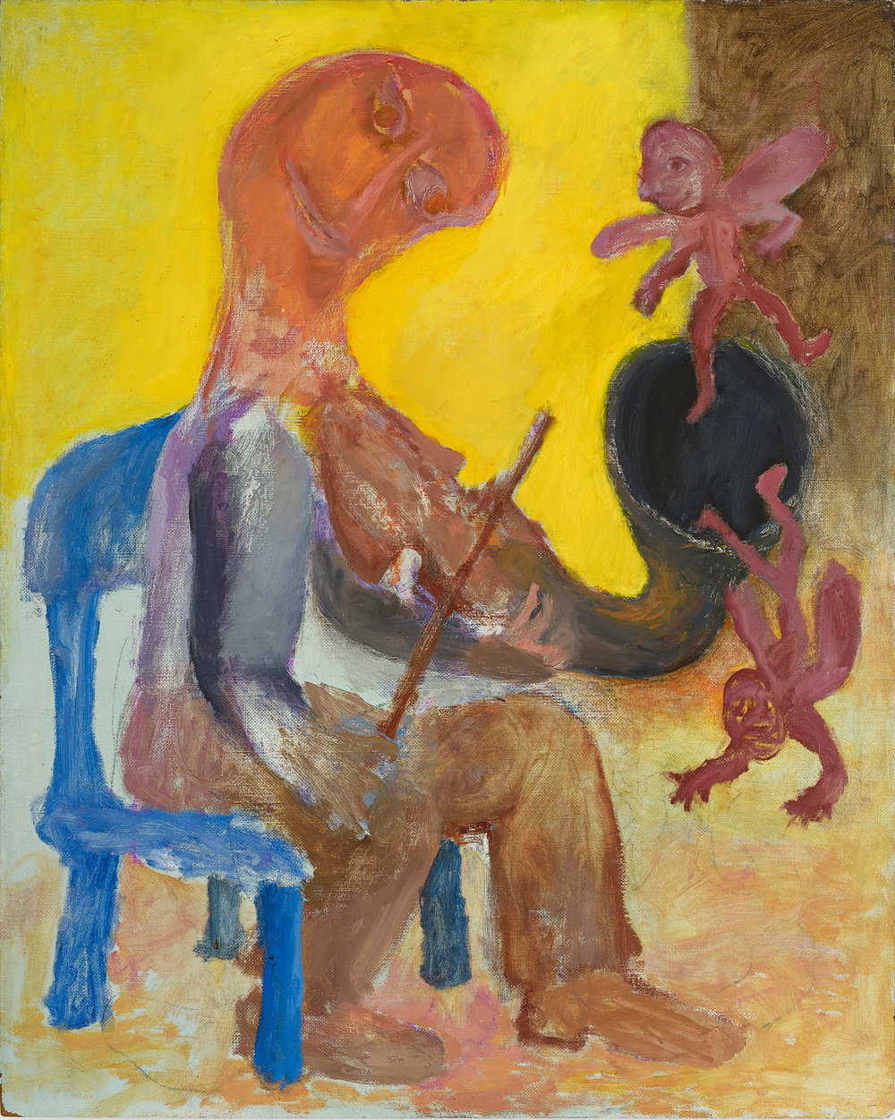Kiff, violinist, 1975, oil on board, 39 3 4 x 32 in., 101 x 81 cm