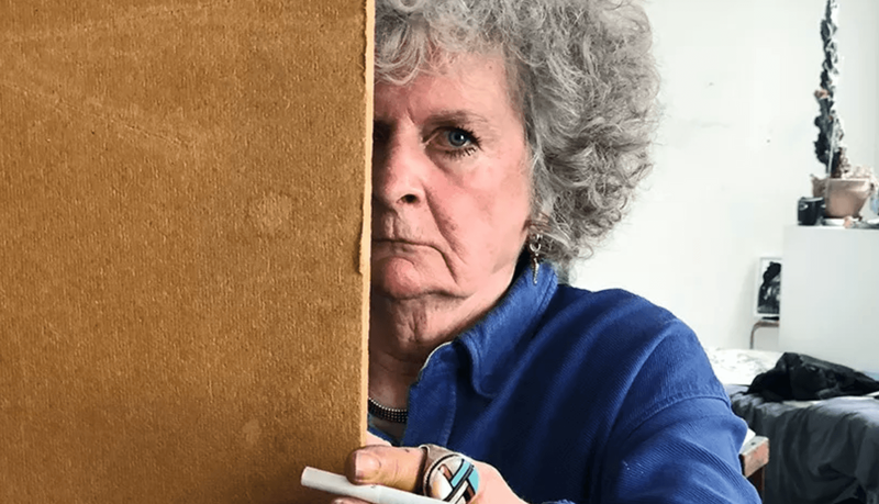 Maggi Hambling in Studio