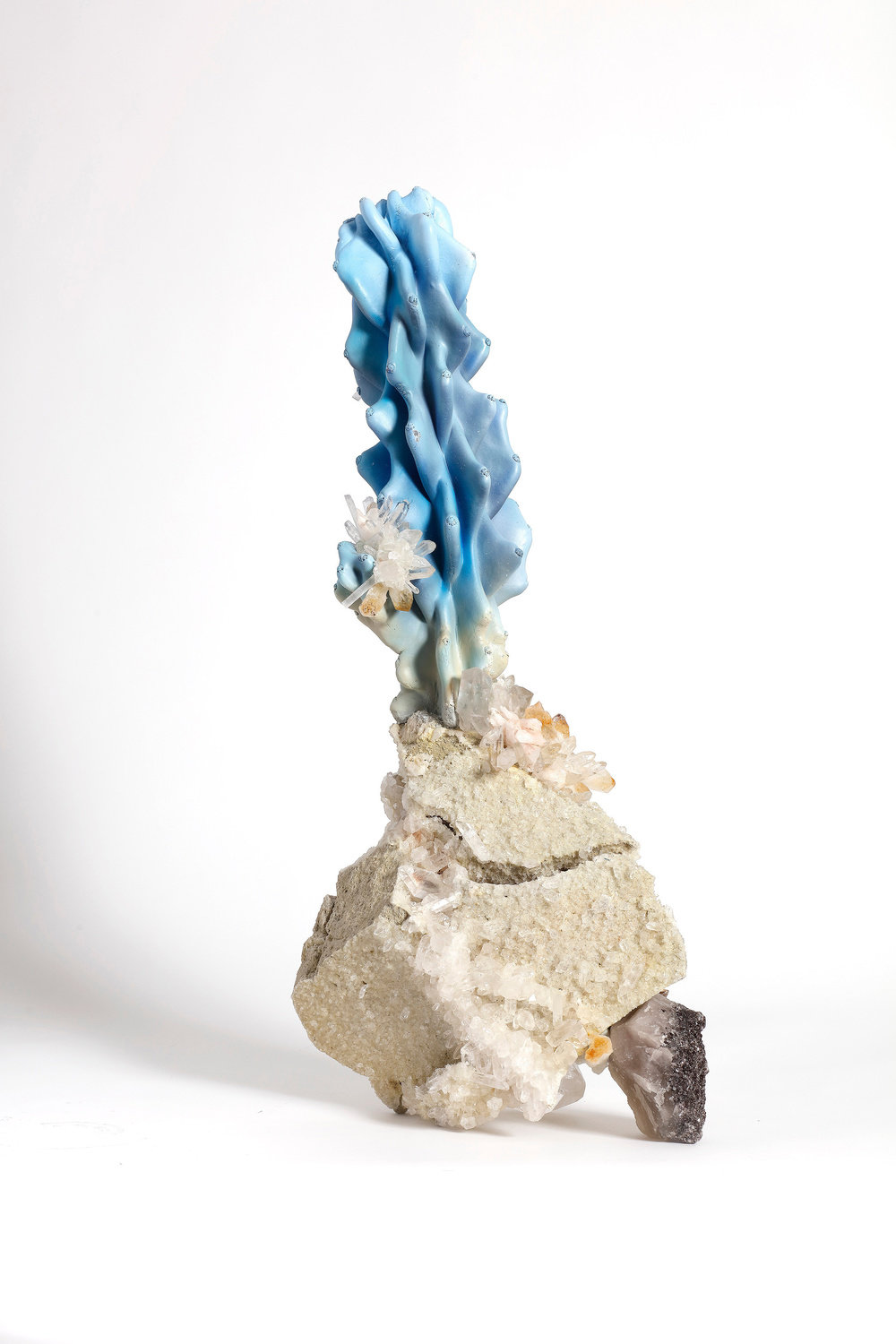 Freeman and lowe, blues for the data mine, 2019, cast resin, minerals, 24 3 8 x 11 1 4 x 6 1 4 in., 62 x 28.5 x 16 cm, 370513