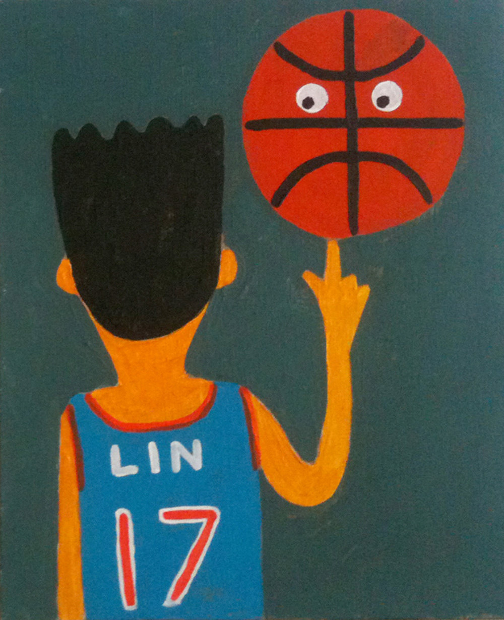 Kuo, jeremy lin #17, 2012, acrylic on linen, 20 x 16 in