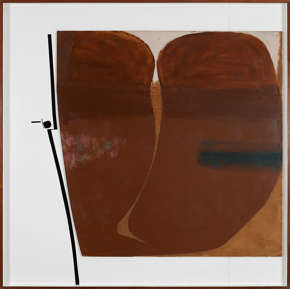 Victor Pasmore, Brown Development No. 3, 1964, oil on wood and plastic, 60 x 60 in./ 152.5 x 152.5 cm