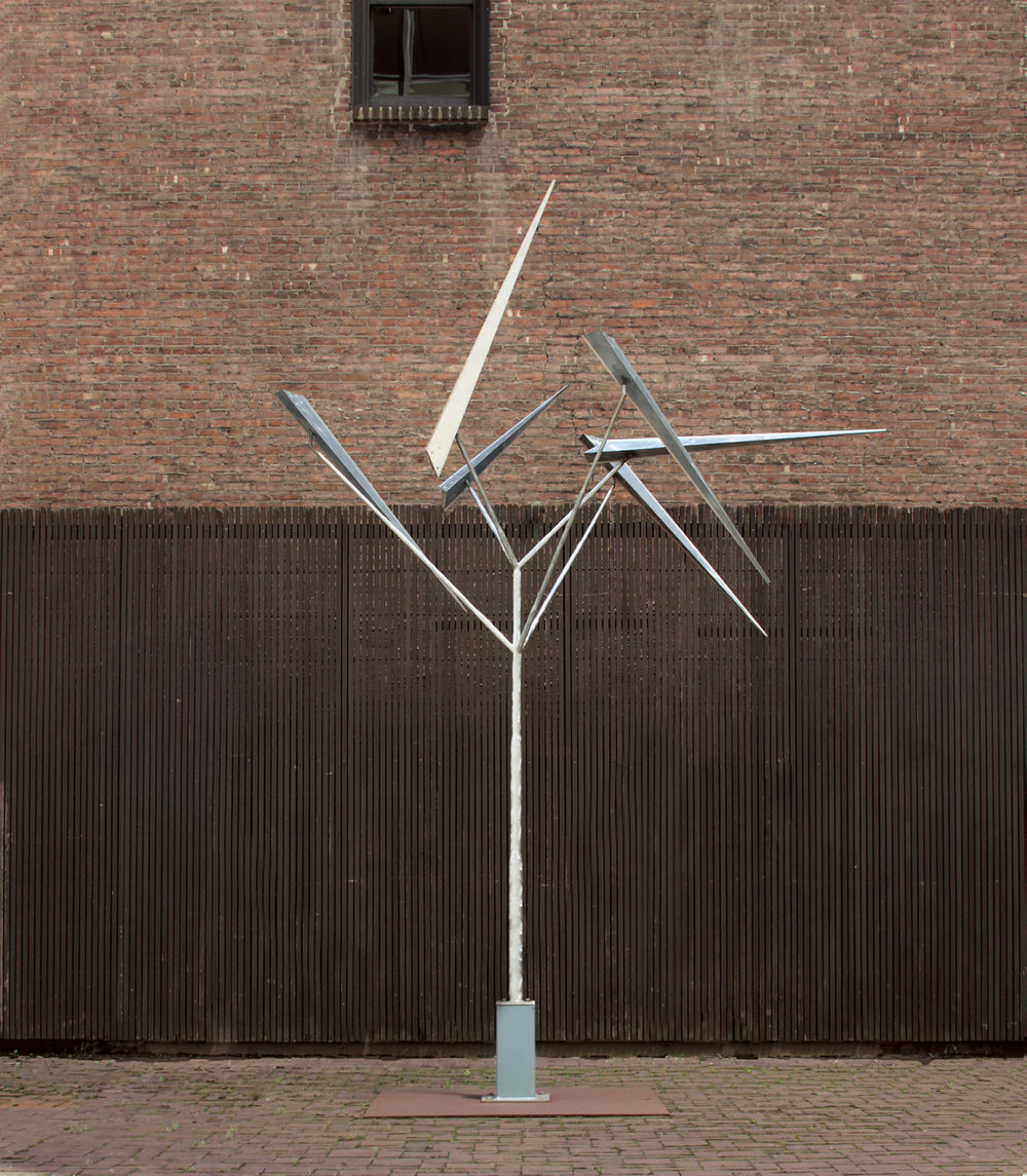 Rickey  six randon lines excentric ii  1992  stainless steel  ed 2 of 3  170 x 168 x 65 in  non 51936